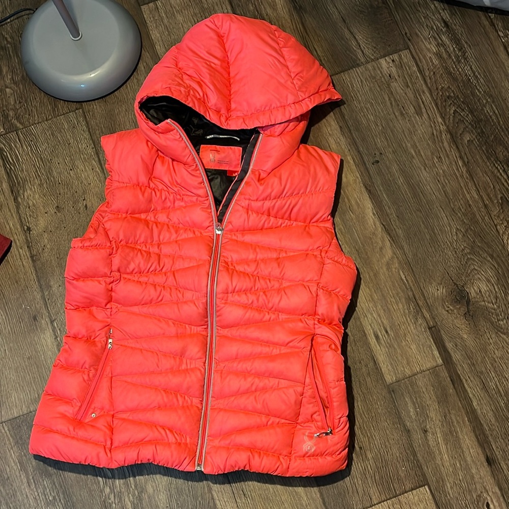 Puffer, Spider vest , hooded, with pockets jacket